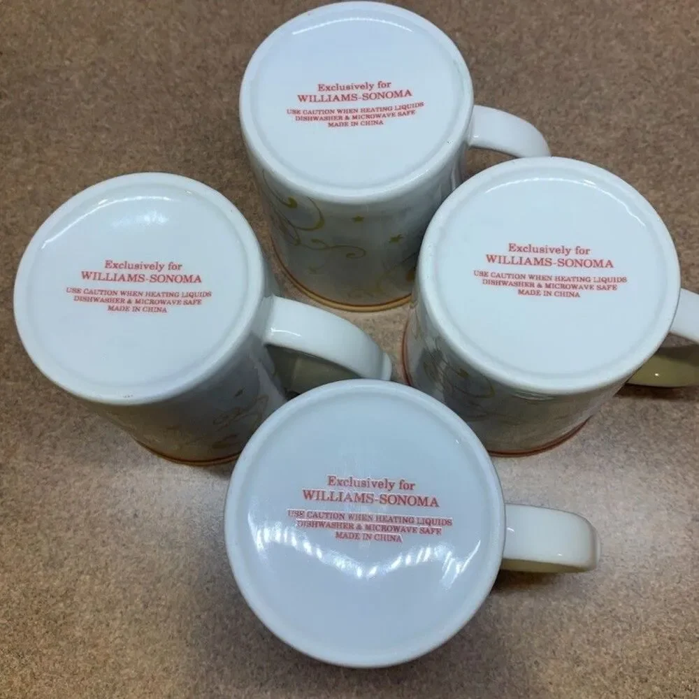 WILLIAMS-SONOMA  'Twas the Night Before Christmas' 6 oz. Mug (4) Espresso Cup